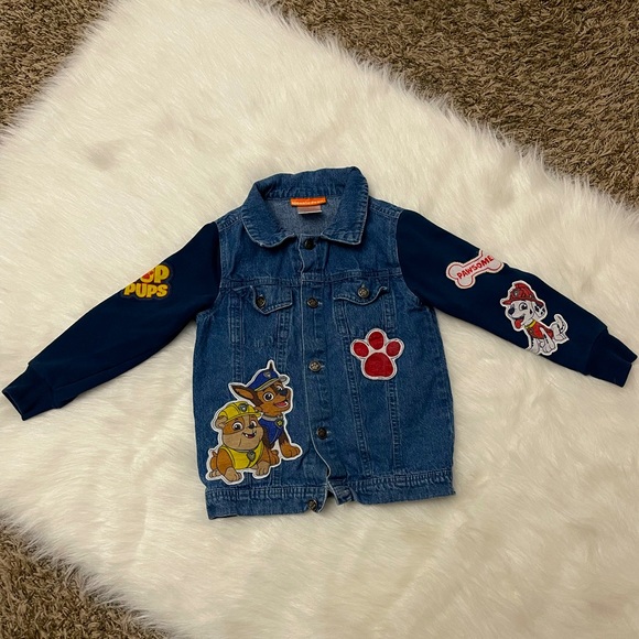 Nickelodeon Other - Boys Baby Nickelodeon Paw Patrol Denim Jacket Coat Navy Blue 5T
